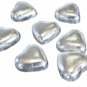 Silver Foil Milk Chocolate Hearts 250g